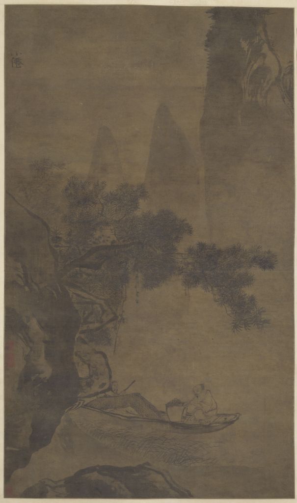 图片[1]-Wu Weisong Stream Fishing and Cooking Map Axis-China Archive